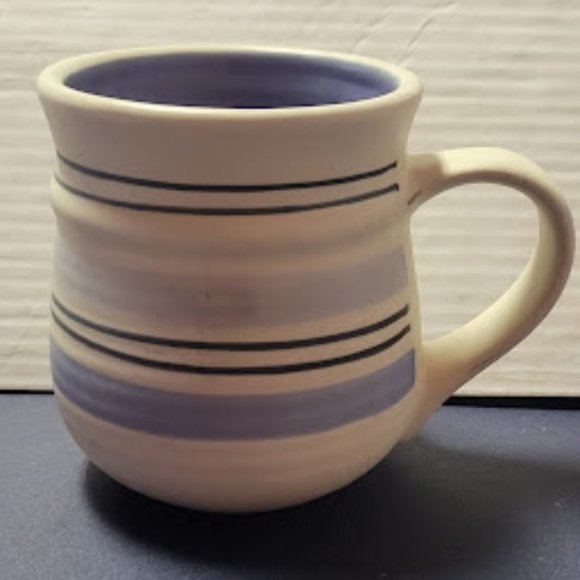 Pfaltzgraff Hand painted "Rio" Blue Stripe Mug with Blue Interior - Picture 2 of 4